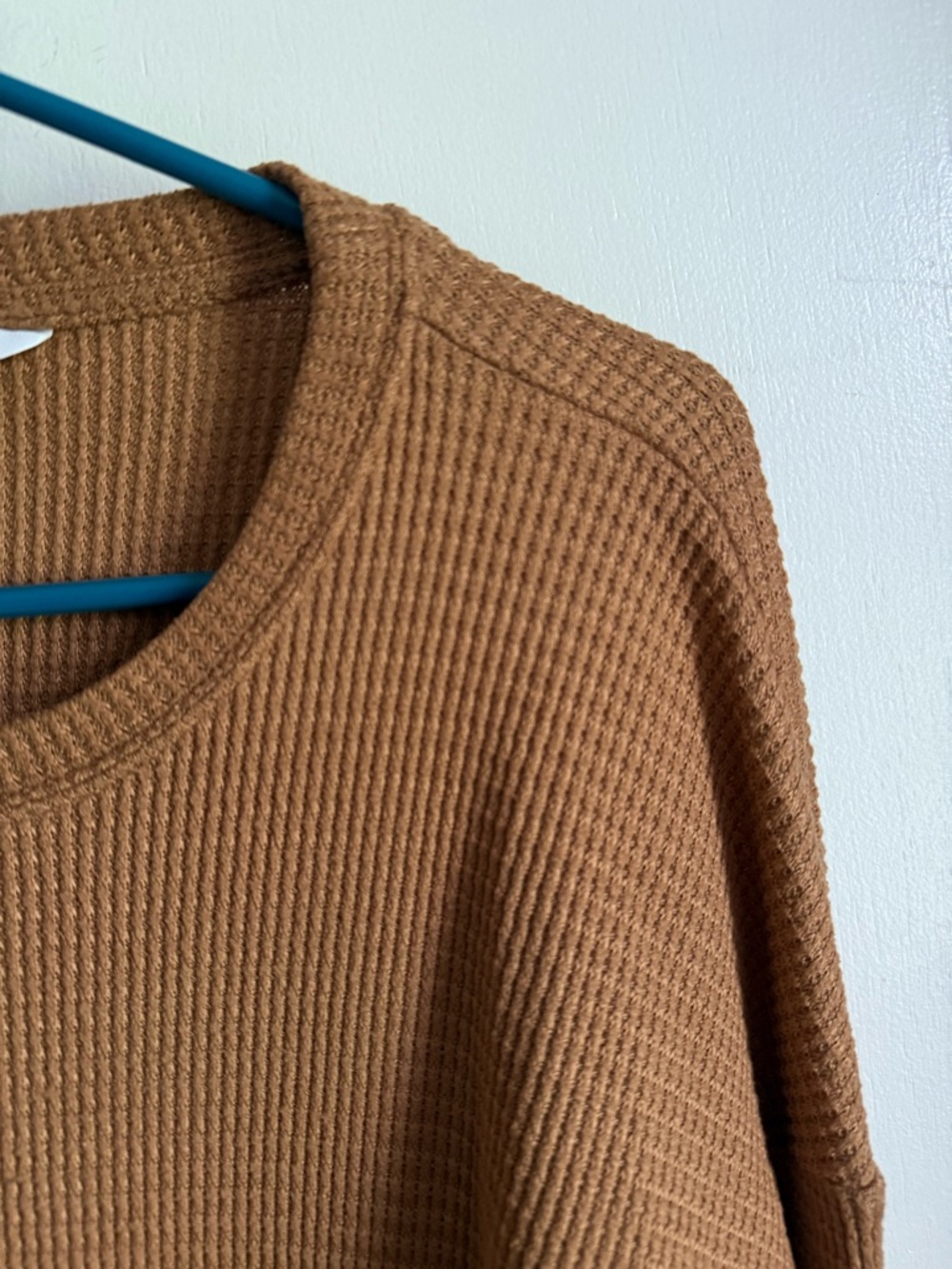 Sonoma Camel Waffle Knit Crewneck Top
